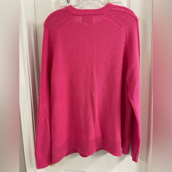 Old Navy Hot Pink Crew Neck Cable Knit Sweater Size XL - Picture 2 of 3